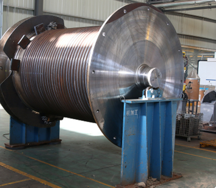 Large steel drum component in the Weihua production facility